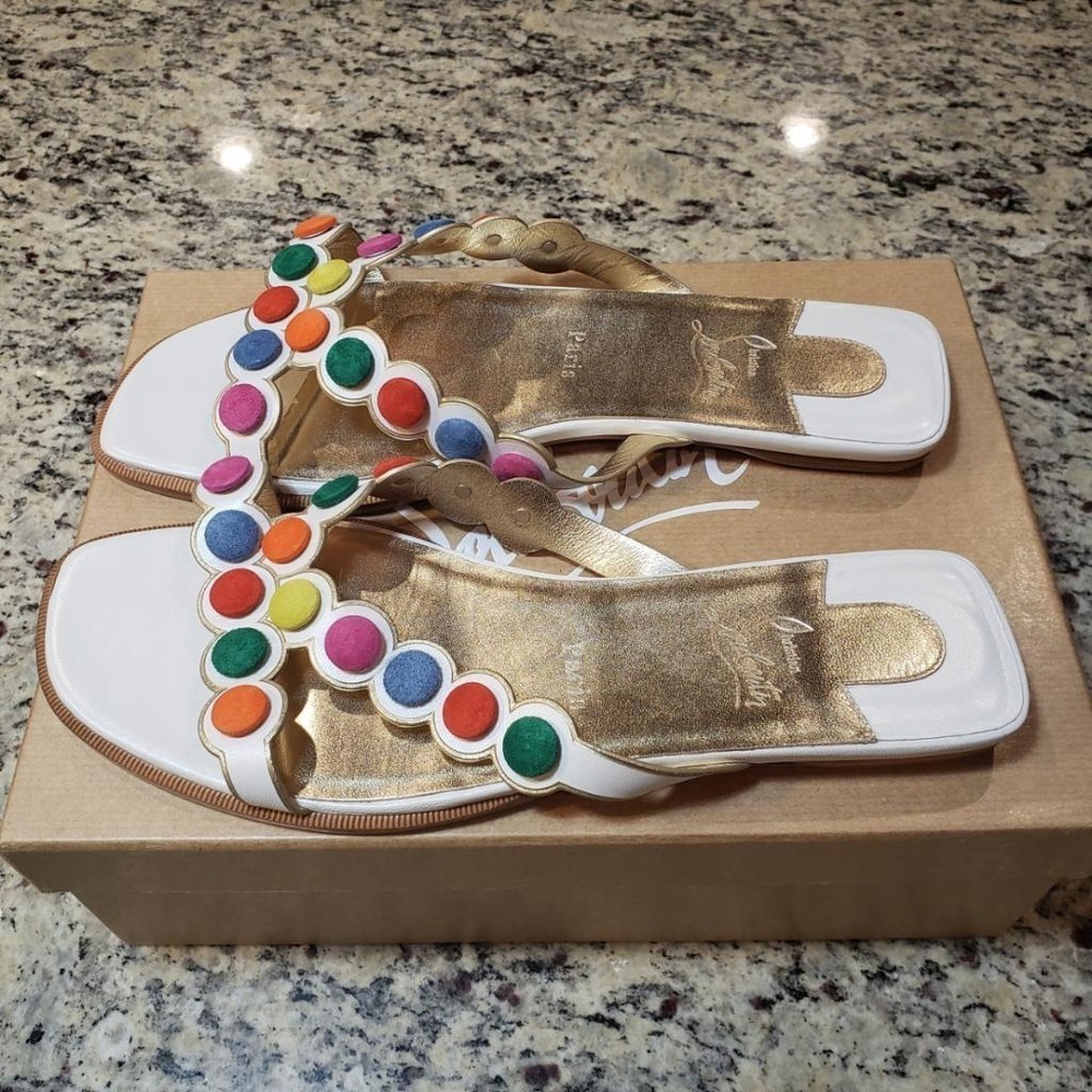 New Christian Louboutin Smarta Slide Sandal size 37 - Picture 9 of 12